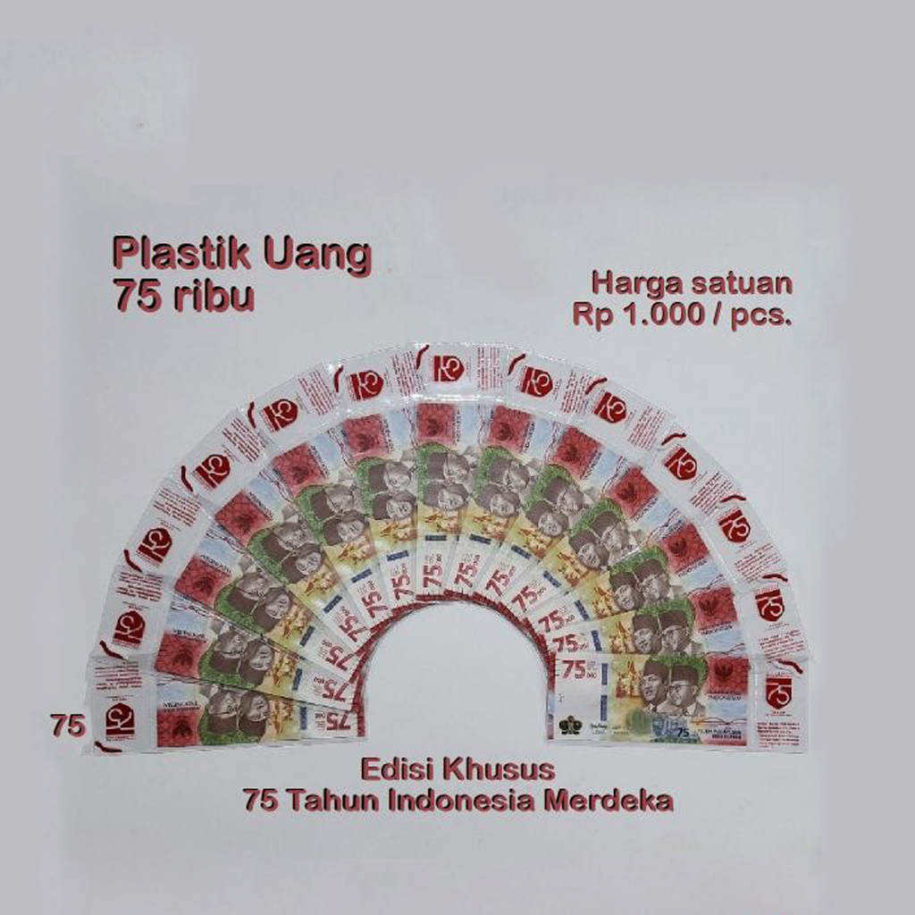Plastik Kolektor Uang 75K Koleksi Edisi Khusus 75 Tahun Kemerdekaan