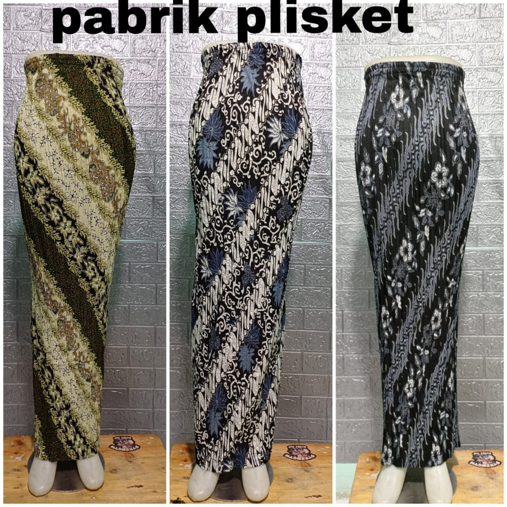 Rok Plisket Batik Sutra All Size M-XXL