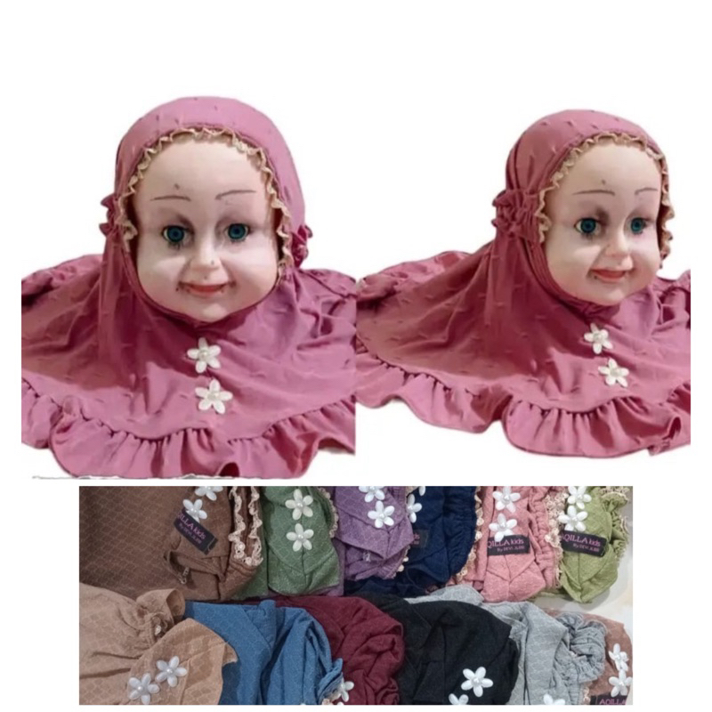 Jilbab Bayi Kerut Dahi Bunga