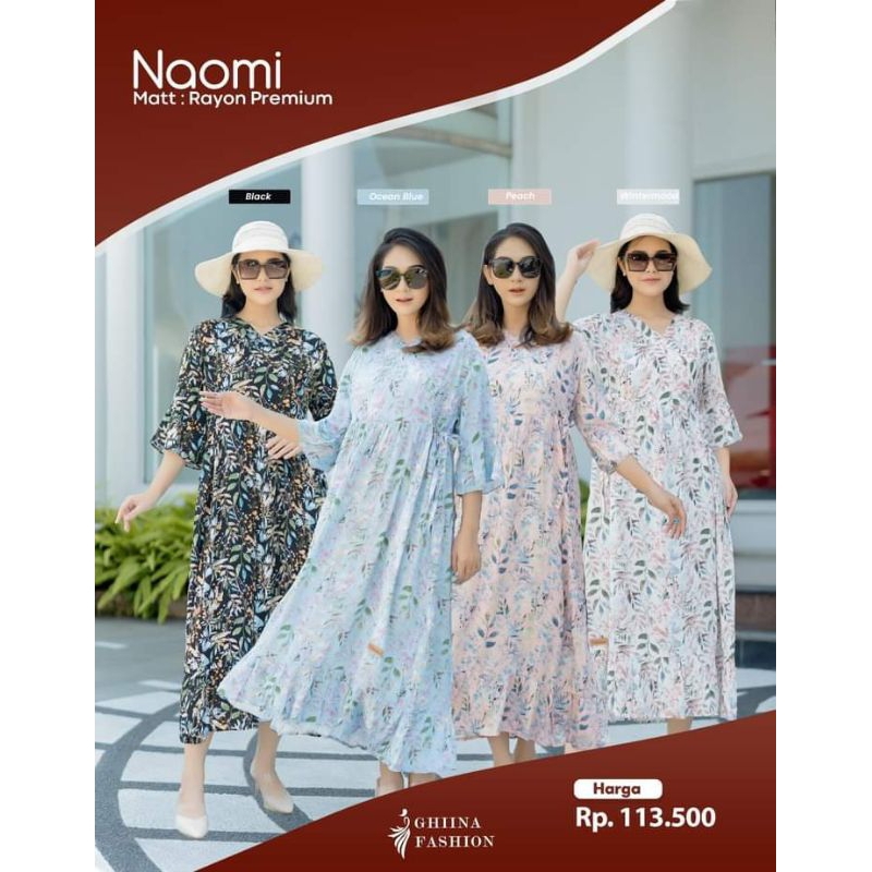 GHINA FASHION ✓ NAOMI HOMEDRESS RAYON PREMIUM ORI GHINA BISA COD ✔️