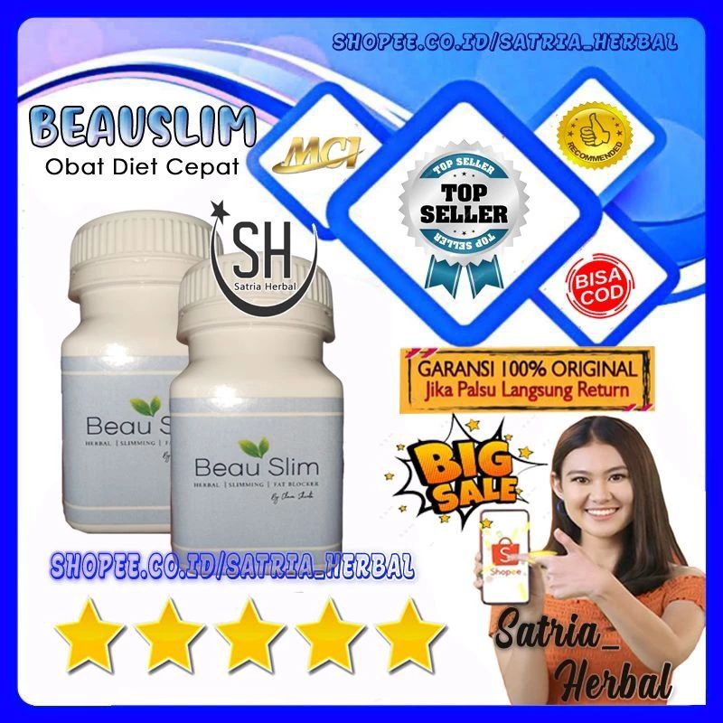BEAUSLIM ASLI - BEAUSLIM 100% ORIGINAL - OBAT PELANGSING HERBAL AMPUH TANPA EFEK SAMPING - BEAU SLIM