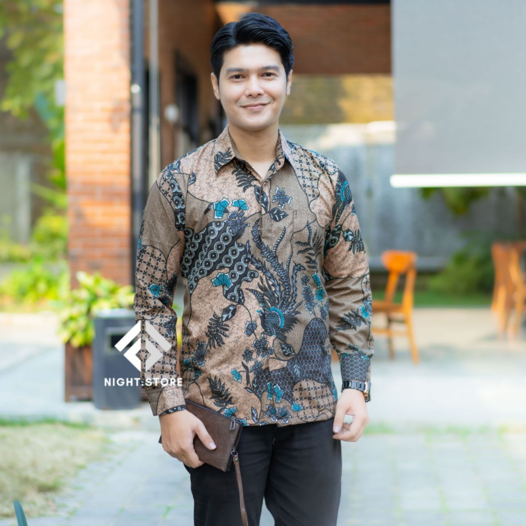 Kemeja batik pria lengan panjang terlaris baju batik modern