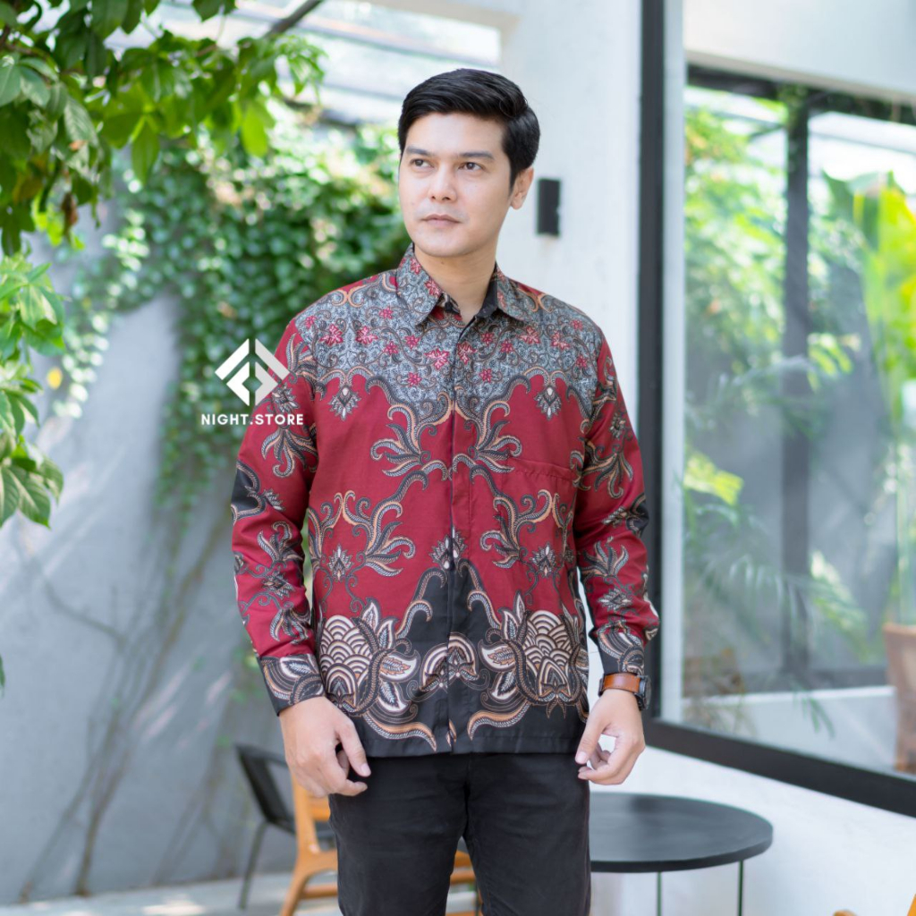 Kemeja batik pria lengan panjang terlaris baju batik modern