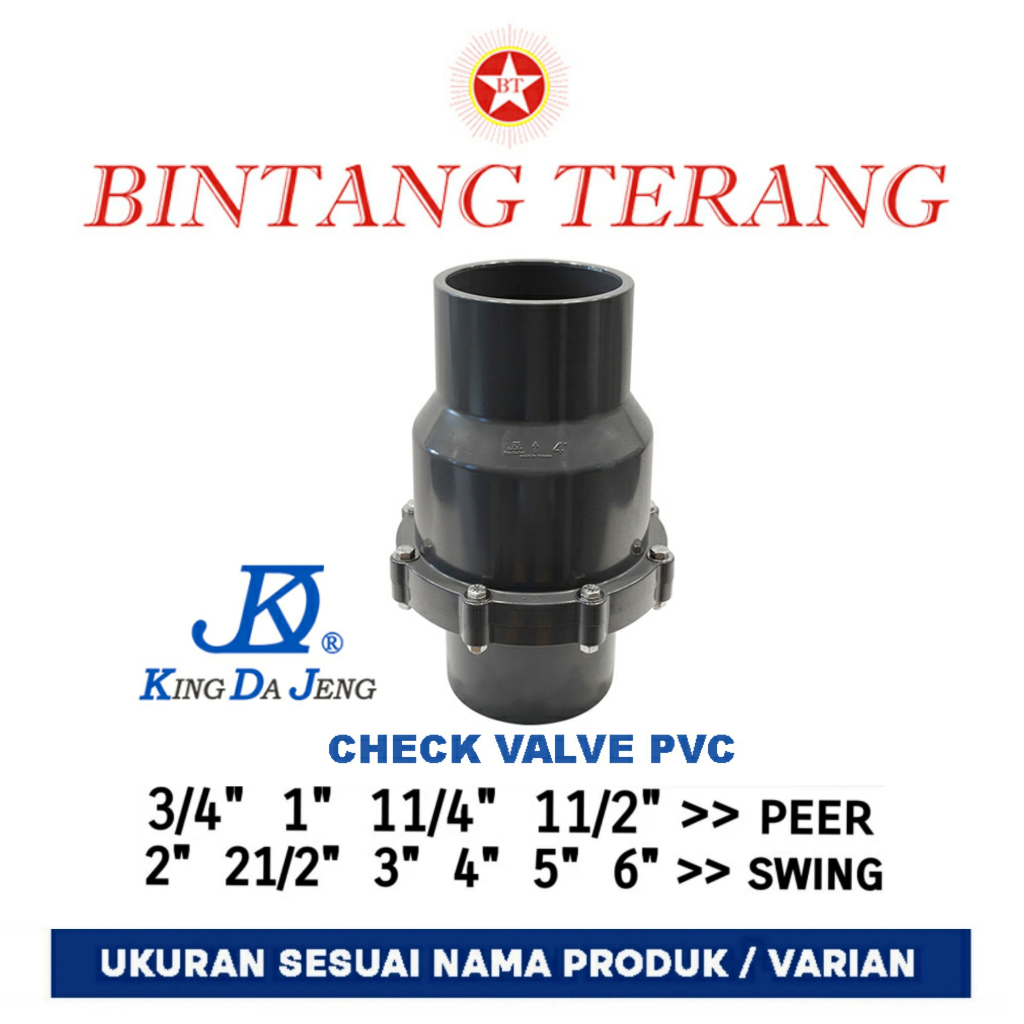 Check Valve KDJ 4" / Swing checkvalve PVC 4" / Tabok Klep / Tusen Klep / Tosen