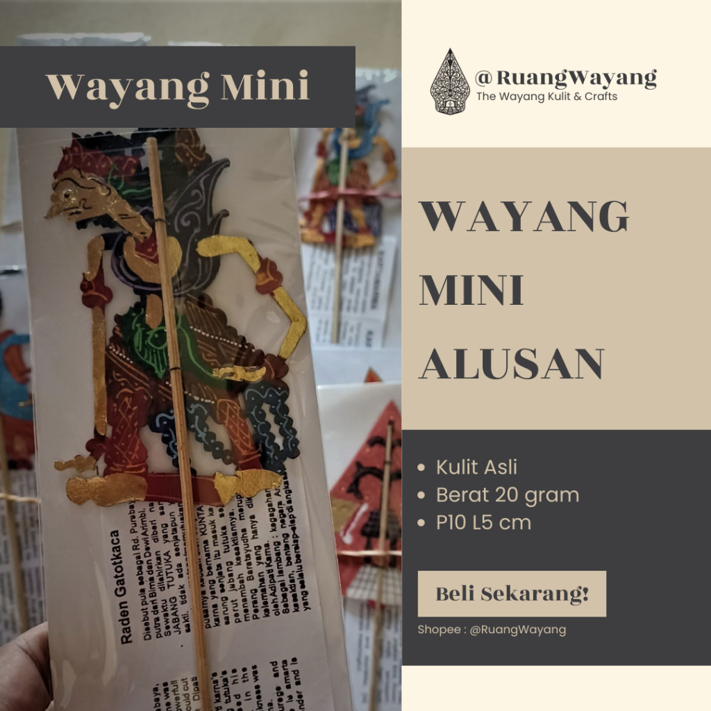Wayang Kulit Asli Mini Alusan