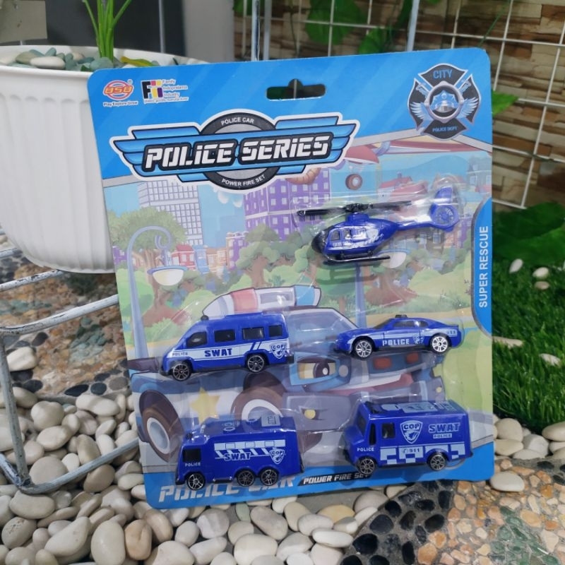 Diecast Set Truk Police - Mainan Miniatur Mobil Polisi Anak Edukatif