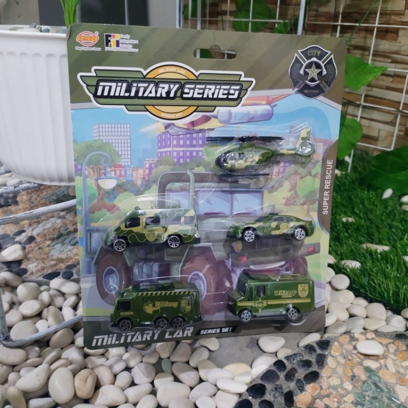 diecast mobil jeep tentara - miniatur set jeep army