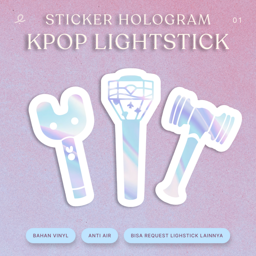 

Sticker vinyl cutting Kpop lighstick hologram | Anti air | Sticker helm | Sticker balon PVC