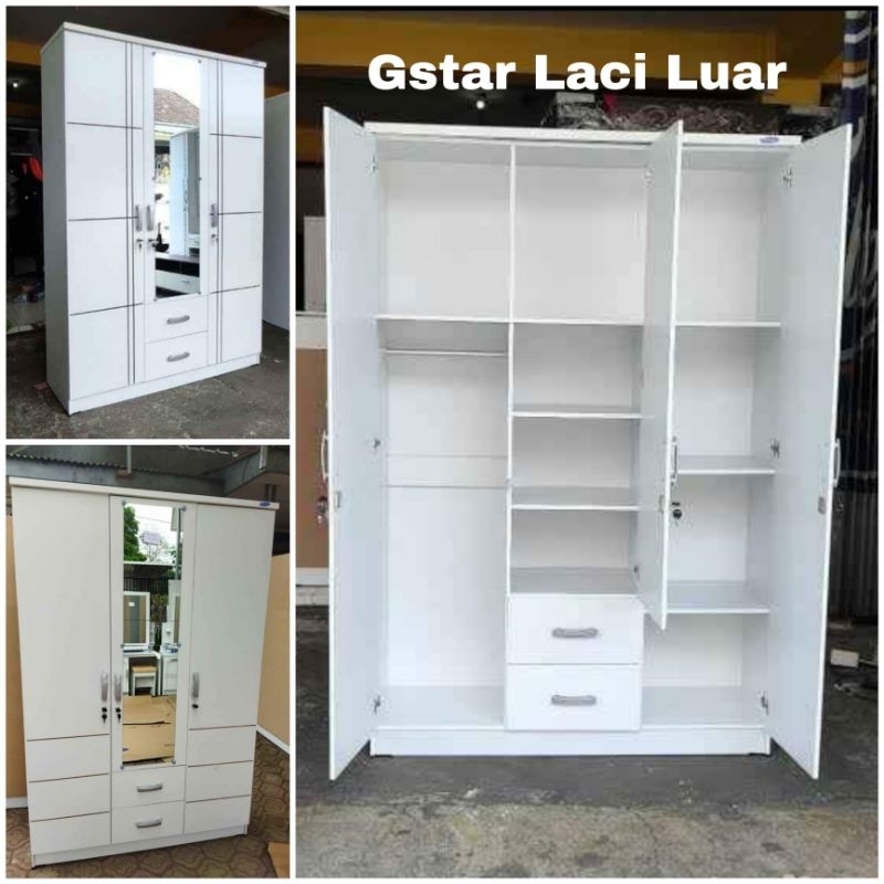 Lemari Baju Lemari Pakaian Lemari Gantung 3 Pintu Gstar Bandung