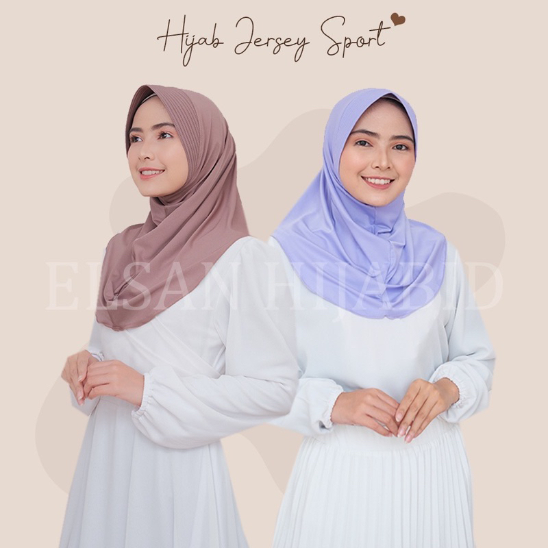 Khimar instant Hijab sport jersey premium grade A panjang menutup dada/ jilbab olahraga lycra instan