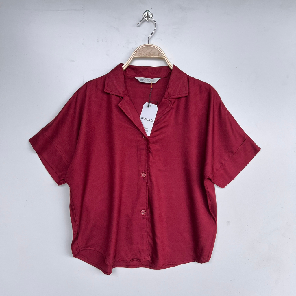 KEMEJA CROP WANITA/KEMEJA PENDEK WANITA/KEMEJA POLOS PENDEK WANITA TERBARU/KEMEJA RAYON