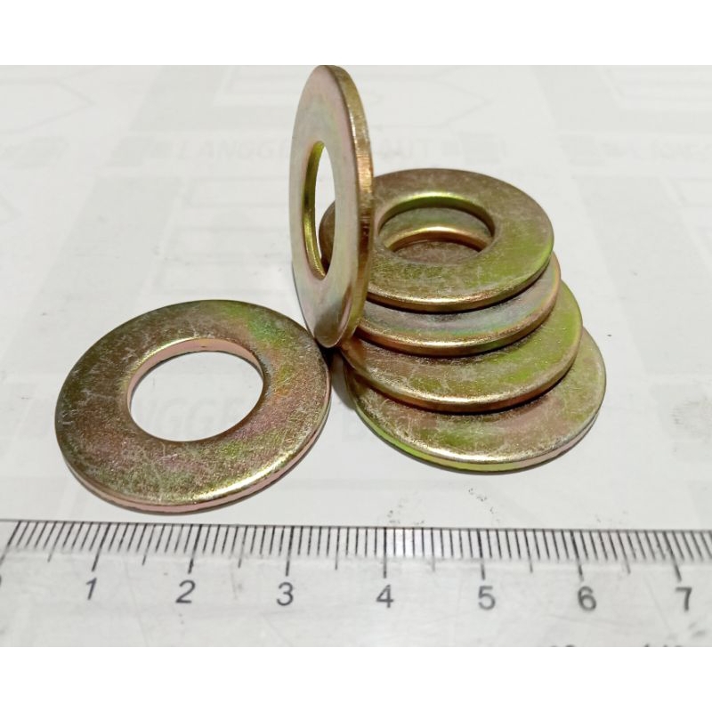 Ring Plat M 16 Tebal 2mm Kuning / Ring Plat M16