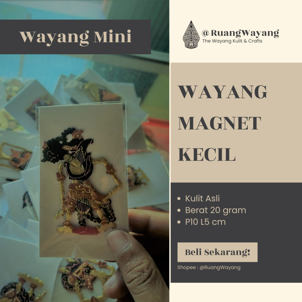 Wayang Kulit Asli Mini Magnet Kecil