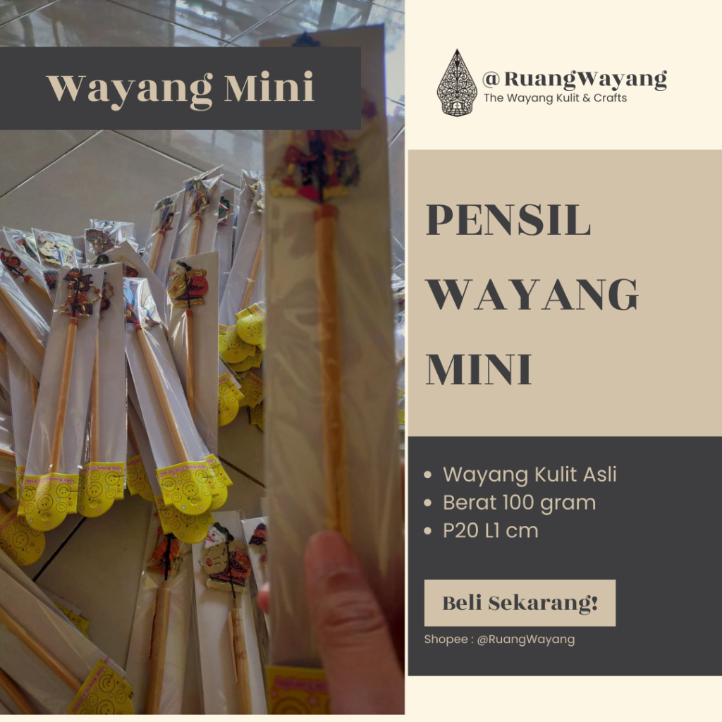 

Pensil Wayang Kulit Asli Mini