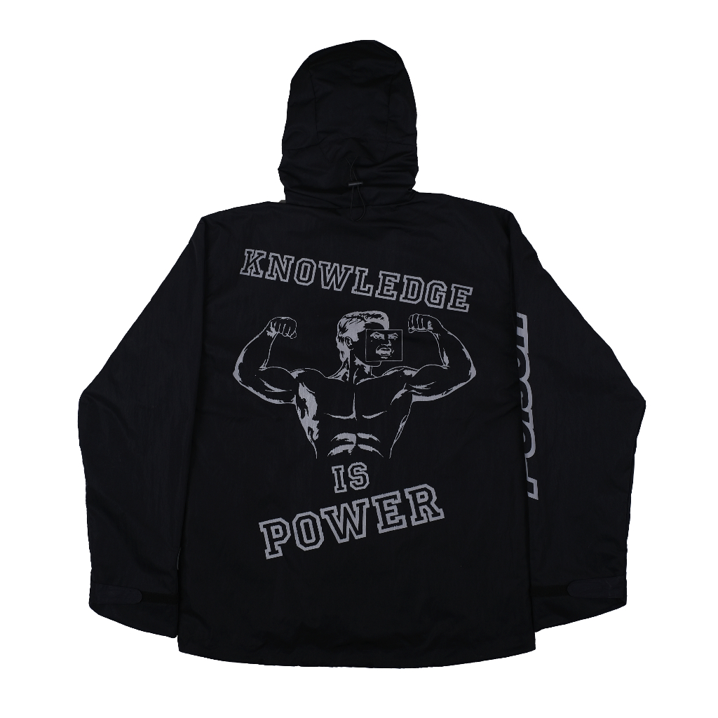 POISON FOREVER KNOWLEDGE IS KING NYLON JACKET BLACK