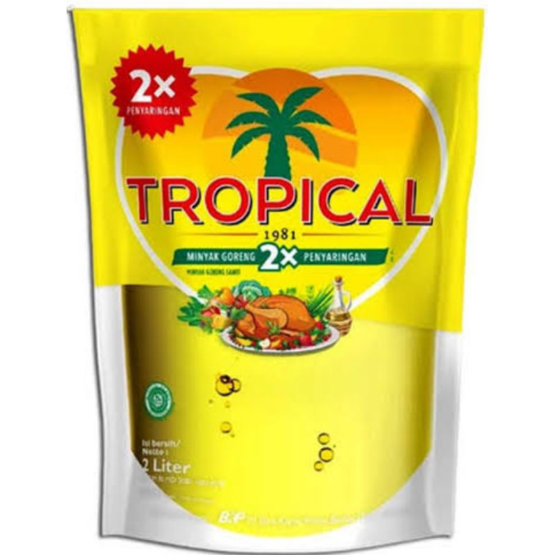 

MINYAK GORENG SAWIT TROPICAL 2 LITER KEMASAN POUCH | MINYAK GORENG TROPICAL 2 LITER POUCH MURAH