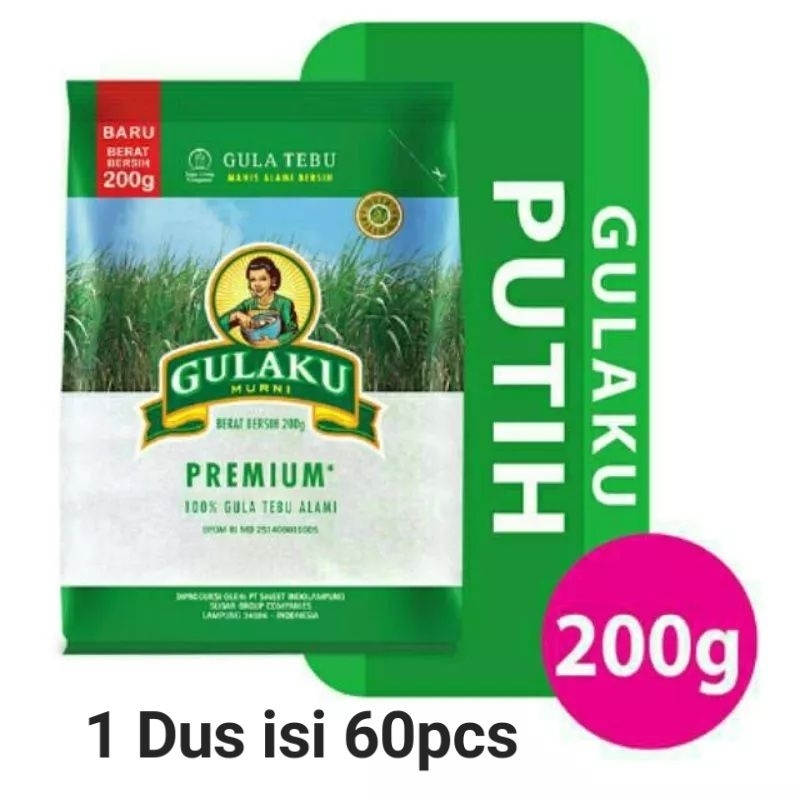 Gulaku Gula Pasir Kristal Putih Kemasan Mini Hijau 200gr 200 gr 1 Dus Karton Box
