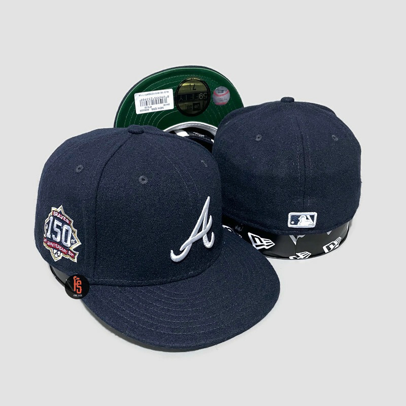 TOPI NEW ERA ORIGINAL 5950 MELTON 150 ANNIV ATLANTA BRAVES NAVY