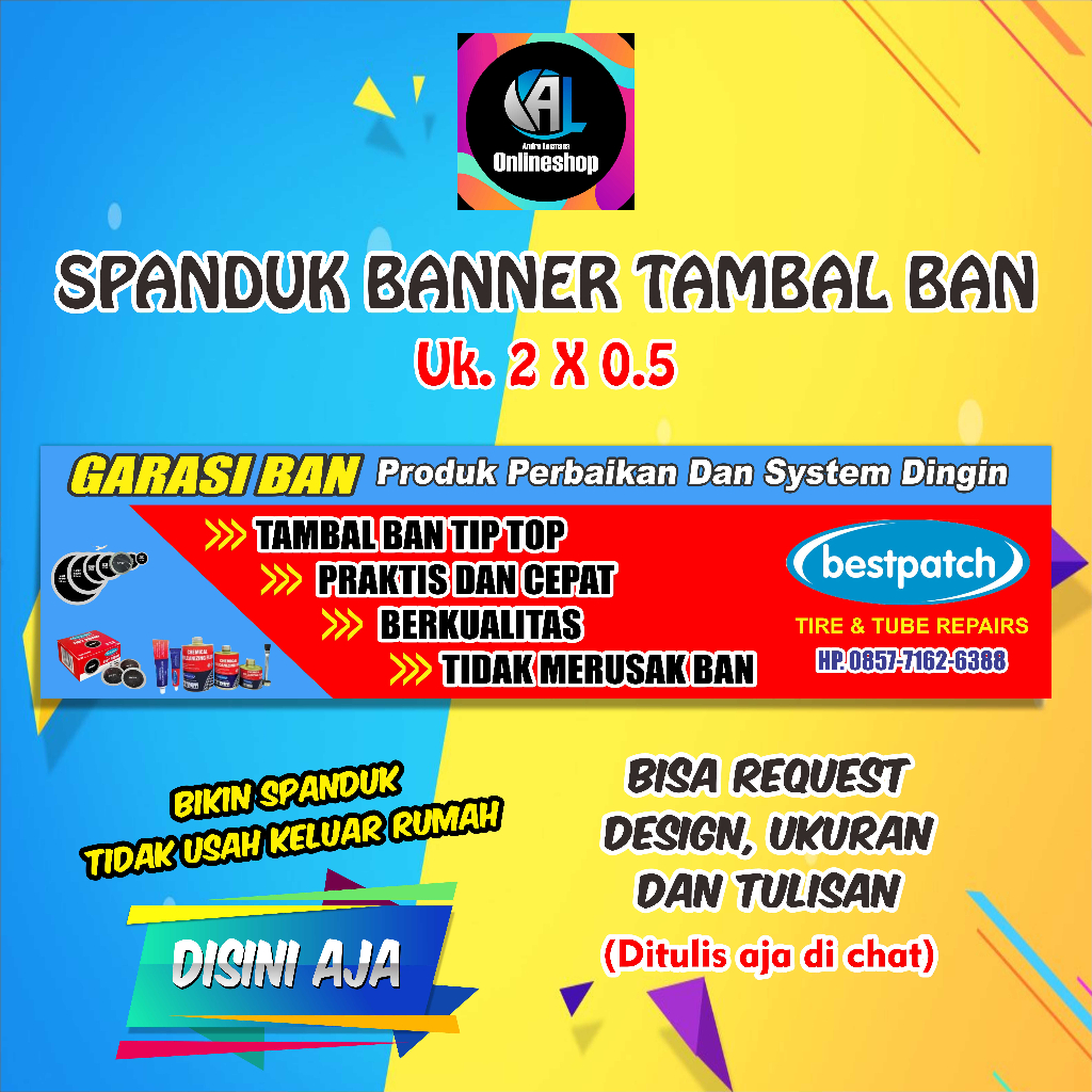 Spanduk Banner Bengkel Ban, Tambal Ban Tiptop