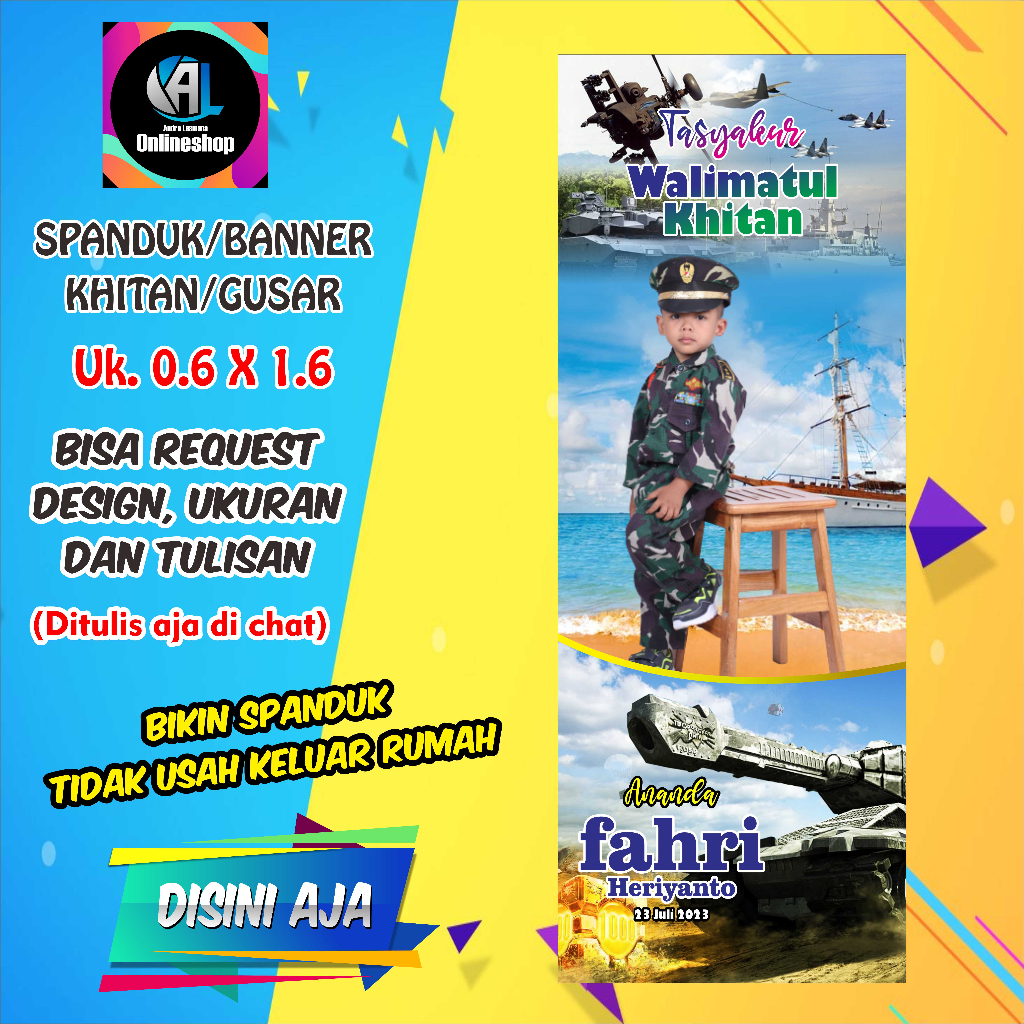 Spanduk Banner Tasyakur Khitan, Gusaran Karakter