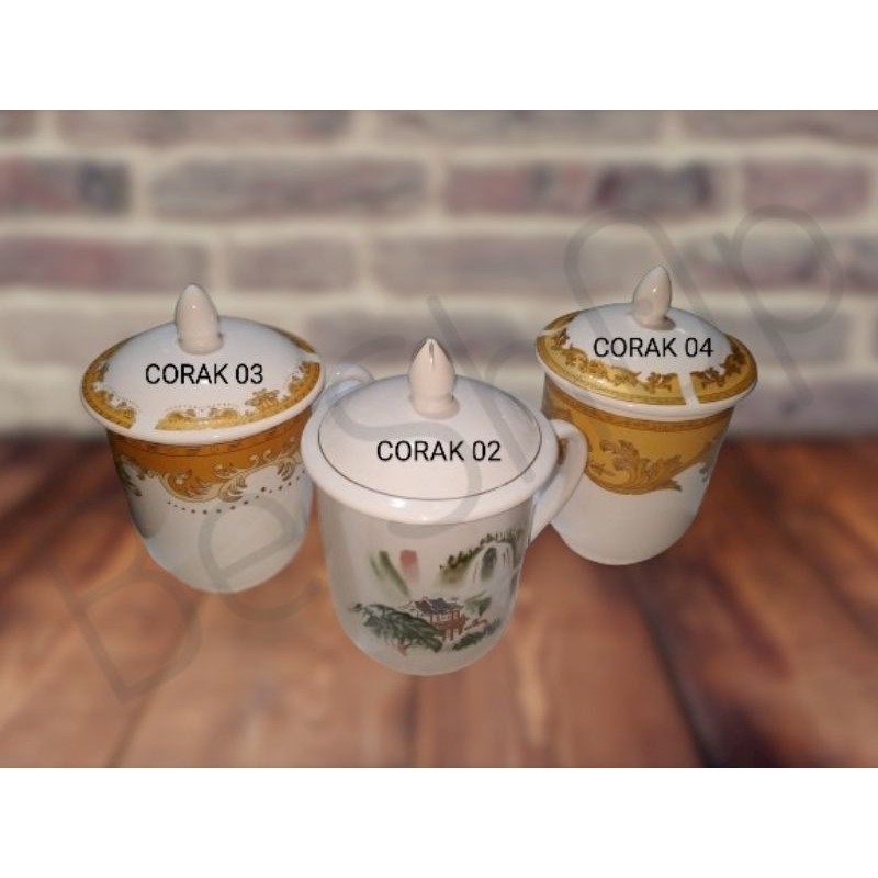 Mug Keramik | Mug Corak | Mug Motif | Mug Tutup