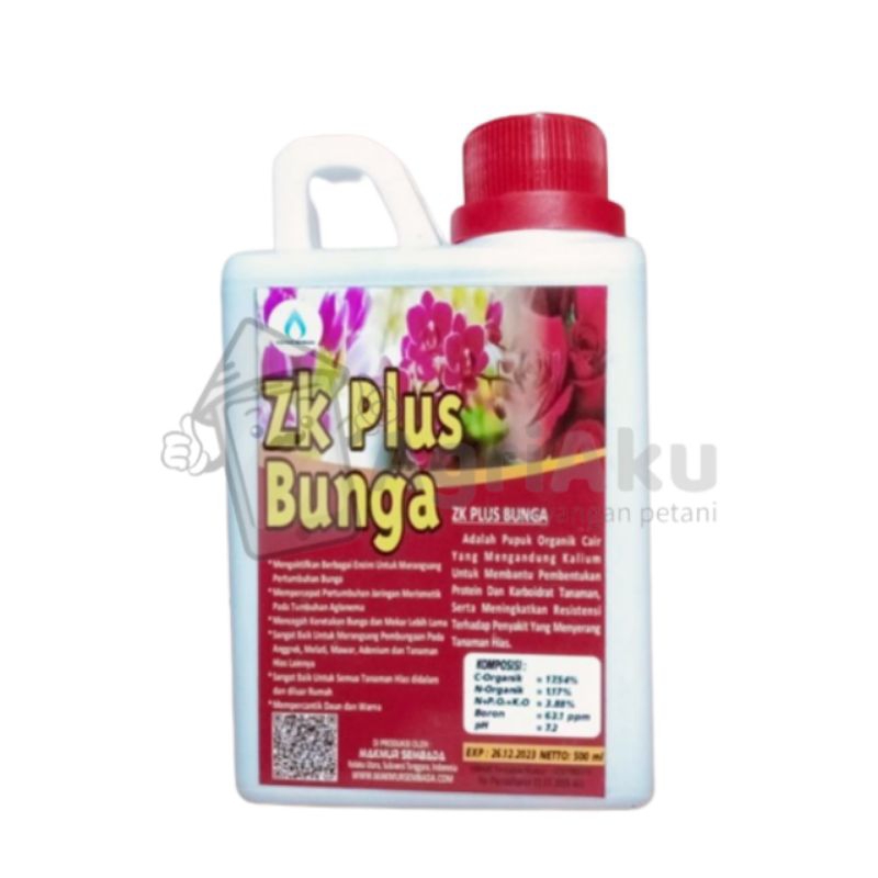 Pupuk Tanaman Hias  Zk Plus Bunga 500 ml Anggrek Aglonema keladi mawar melati  jenis tamanan berbung
