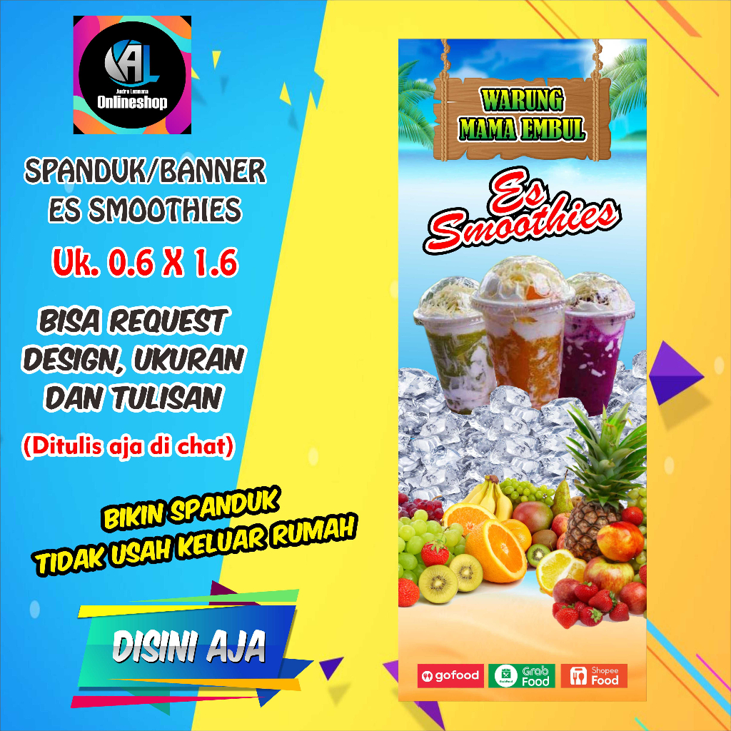 Spanduk Banner Minuman Es Smoothies Viral