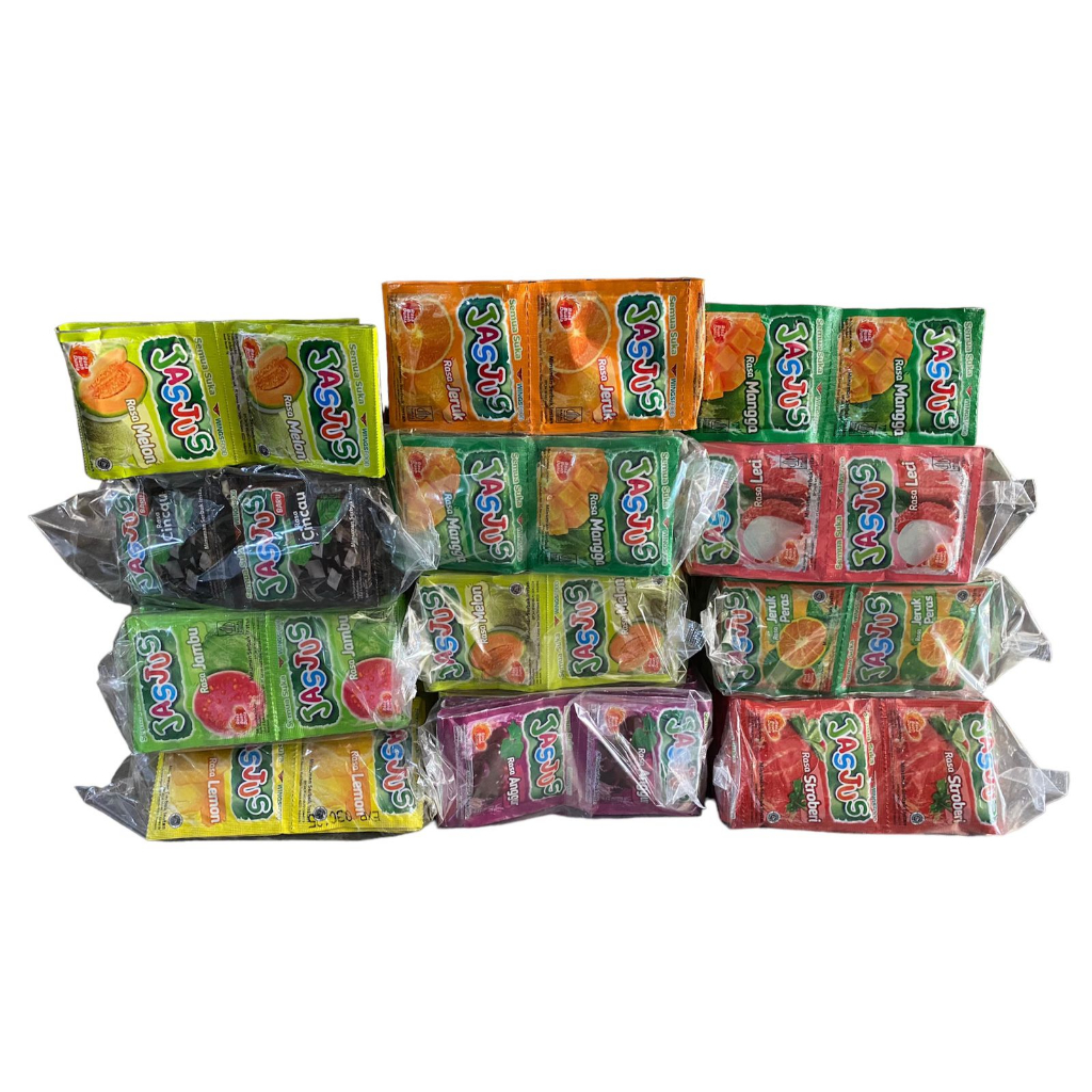 

JASJUS/JASJUS MINUMAN SEGAR (1 RENCENG= 10 SACHET)/MINUMAN RASA BUAH/JASJUS ANEKA RASA BUAH/JASJUS RENCENG/JASJUS RENTENG/JASJUS SEGAR/SARI BUAH SEGAR