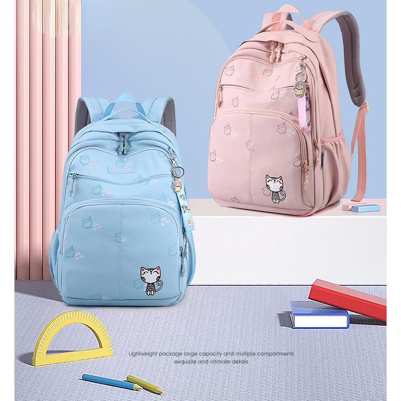 Tas Ransel Sekolah Anak Perempuan Gambar Kucing Tas Punggung Anak Cewek Imut Tas Sekolah Wanita Terb