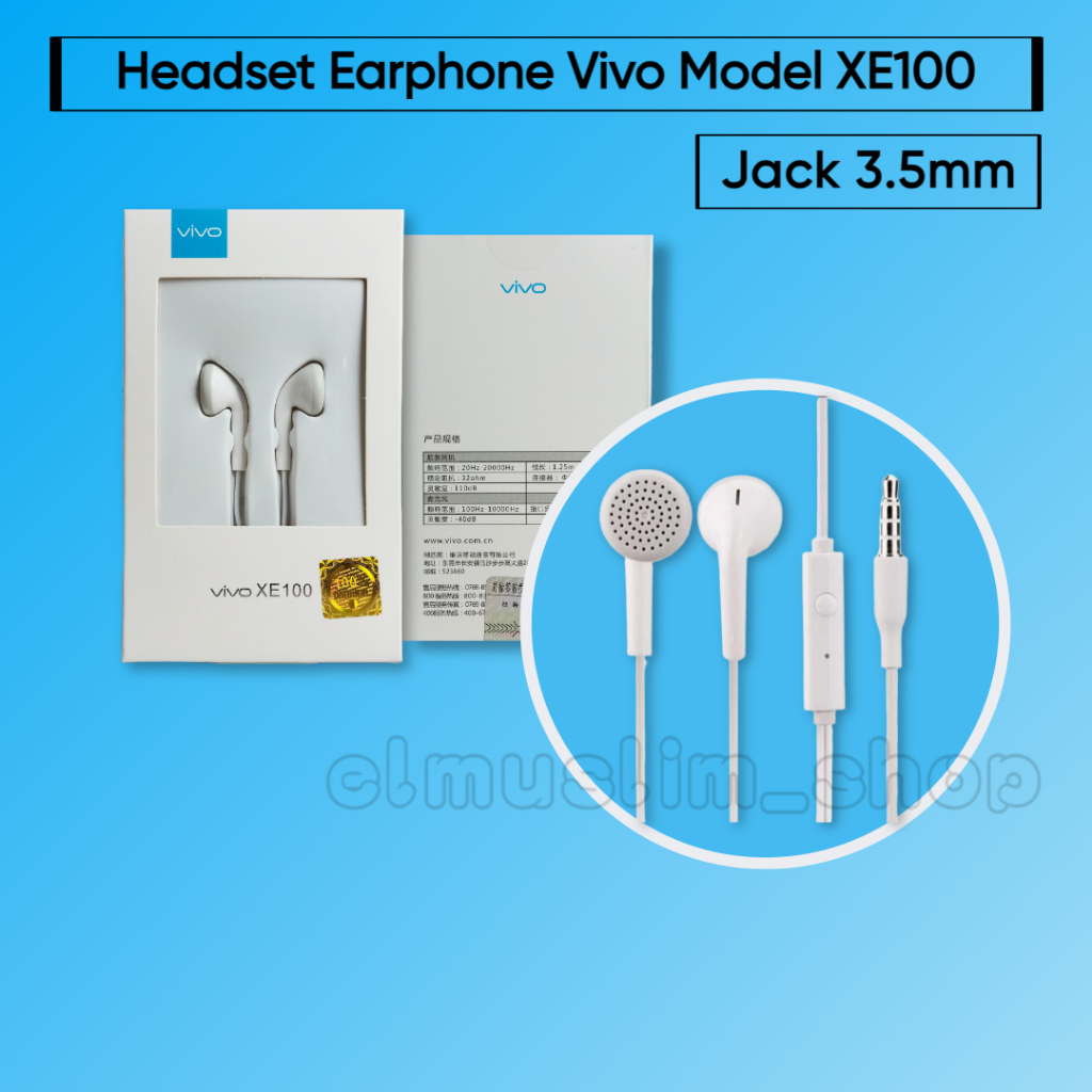 Headset Earphone Vivo Ori Y12 Y12i Y21 Y21s Y91 Y91c ORIGINAL 100%