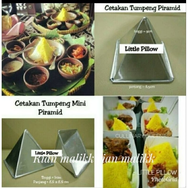 cetakan tumpeng piramid Mini loyang nasi tumini bahan aluminium