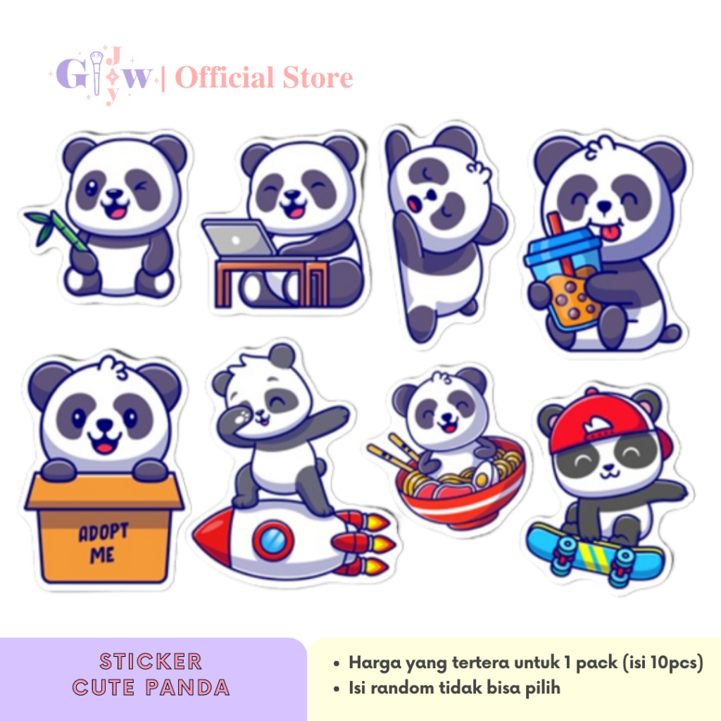 

A6112 STICKER 10PCS (CUTE PANDA) anti air notebook scrapbook label tempel motif kartun superhero super hero unik lucu atk alat tulis kantor murah viral termurah kartun komputer leptop handphone hp smartphone laptop tembok kulkas disney anime hewan animal