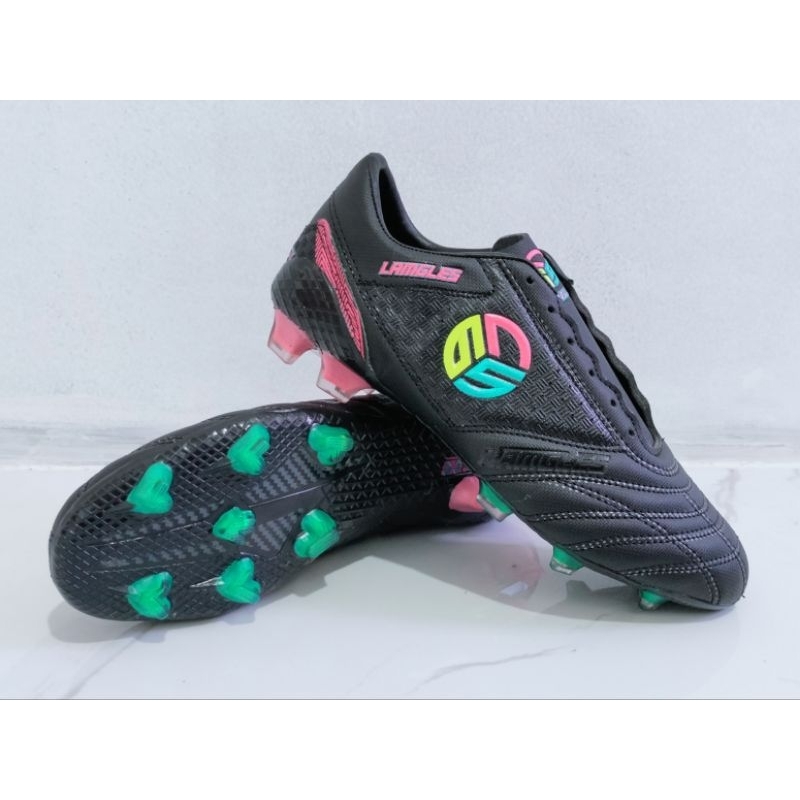 Lamgles -Sepatu Bola Lamgles 3G FG One Sport BLACK Pink Made In Indonesia Original