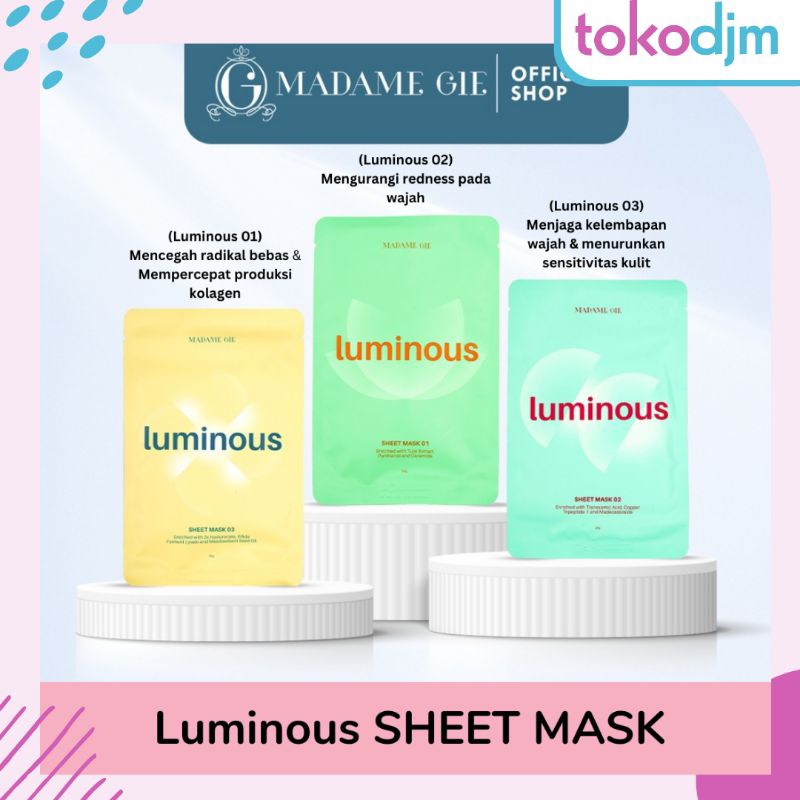 Masker madame gie luminous sheet mask masker wajah madame gie