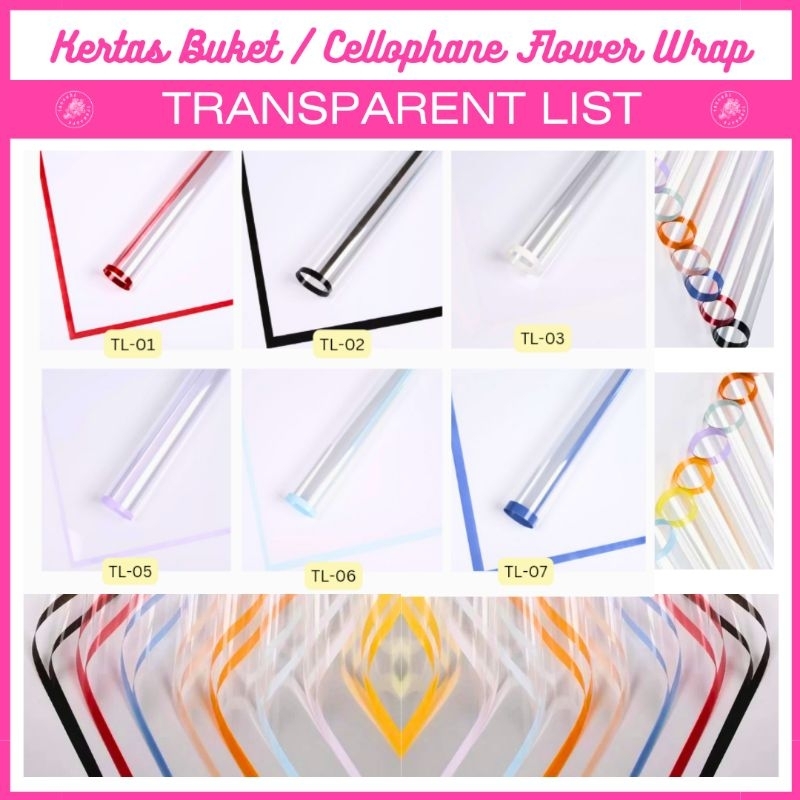 

[20 Lembar] Kertas Buket Flower Wrapping Transparent List Satu Pack | Korean Bouquet Wrapping Termurah | Supplier Bahan Buket Magelang | Cellophane Transparan | Selopen Bening | Bahan Buket Murah
