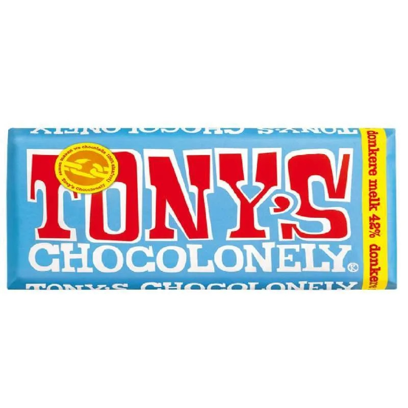 

Tony's Chocolonely 42% Dark Milk Chocolate Bar with Pretzel & Toffee