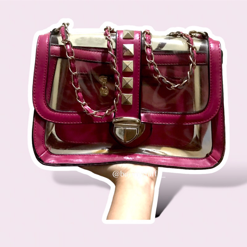GOSH - Pink Transparant Sling Bag