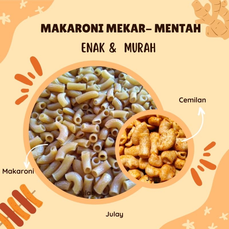 

makaroni delom makaroni mekar mengambang mentah 250 gram 1/4kg murah enak cemilan balado pedas