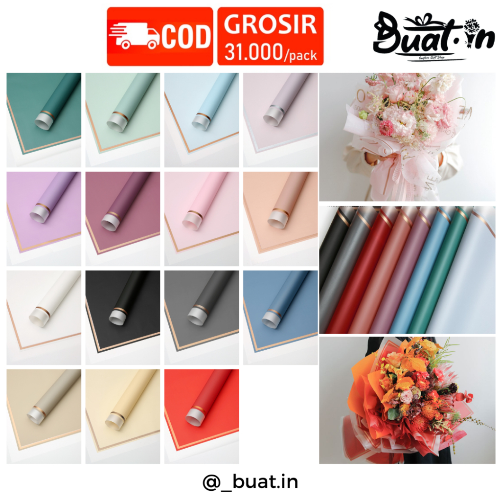 

LINE GOLD TRANSPARANT || KERTAS BUKET CELLOPHANE FRAME/FLOWER WRAPPING LINE GOLD