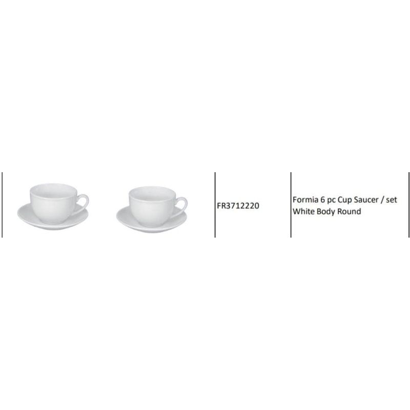 Formia Tea Cup Saucer Set / Harga 1 Set Cangkir + Tatakkan / Keramik Putih Cup and Saucer / Cangkir 