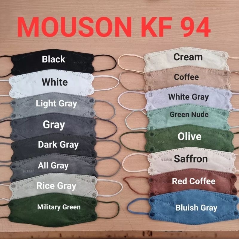 10PCS KF94 MASKER MOUSON TEBAL 4PLY WARNA LENGKAP | MASKER MURAH KF94 WARNA