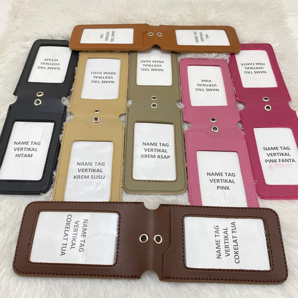 

NAME TAG BOLAK BALIK MAGNET 2 in 1 KULIT ID CARD HOLDER KULIT ID CARD GANTUNGAN NAMA RR04