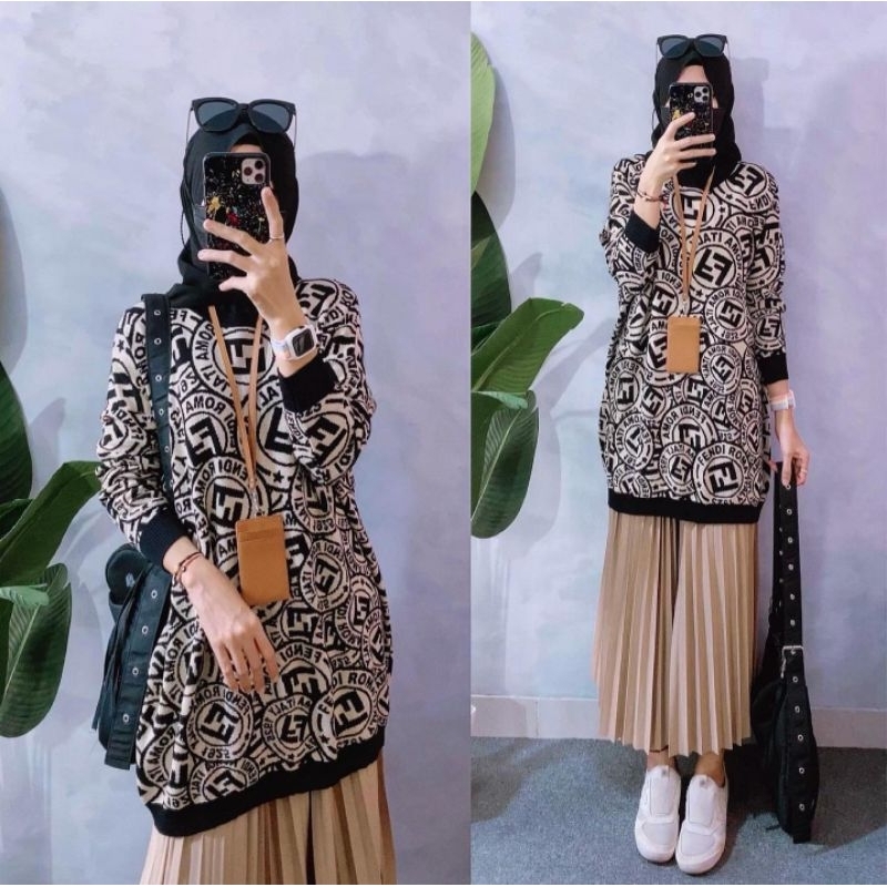 atasan wanita super jumbo,blouse super jumbo,baju muslim Fendi Rajut Jumbo LD130-150