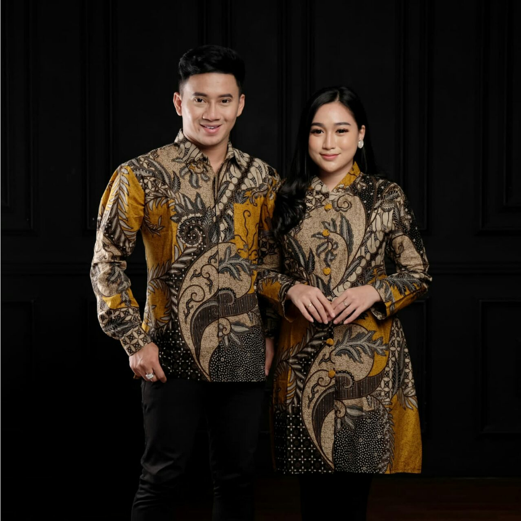 Batik Couple Tunik Baju Batik Couple Modern Premium Motif Songket Premium