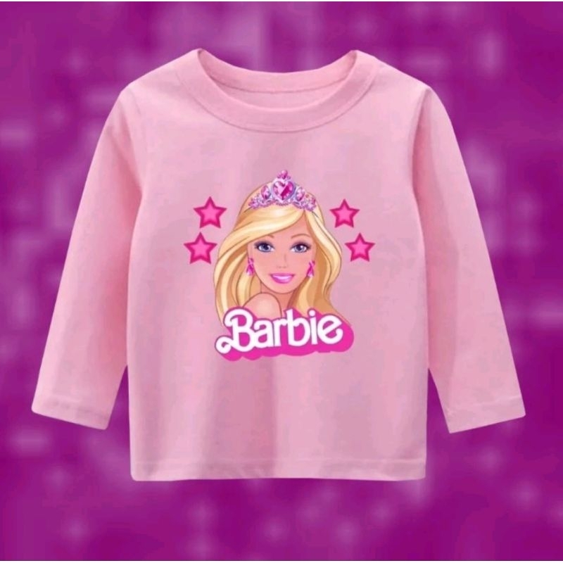 kaos Barbie Lengan Panjang Baju Anak Perempuan Baju Barbie Anak