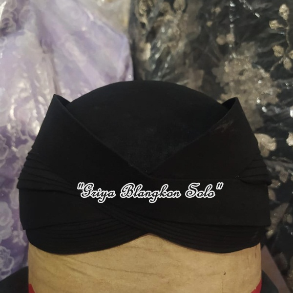 Blangkon Solo Perbawan Warna Hitam Polos