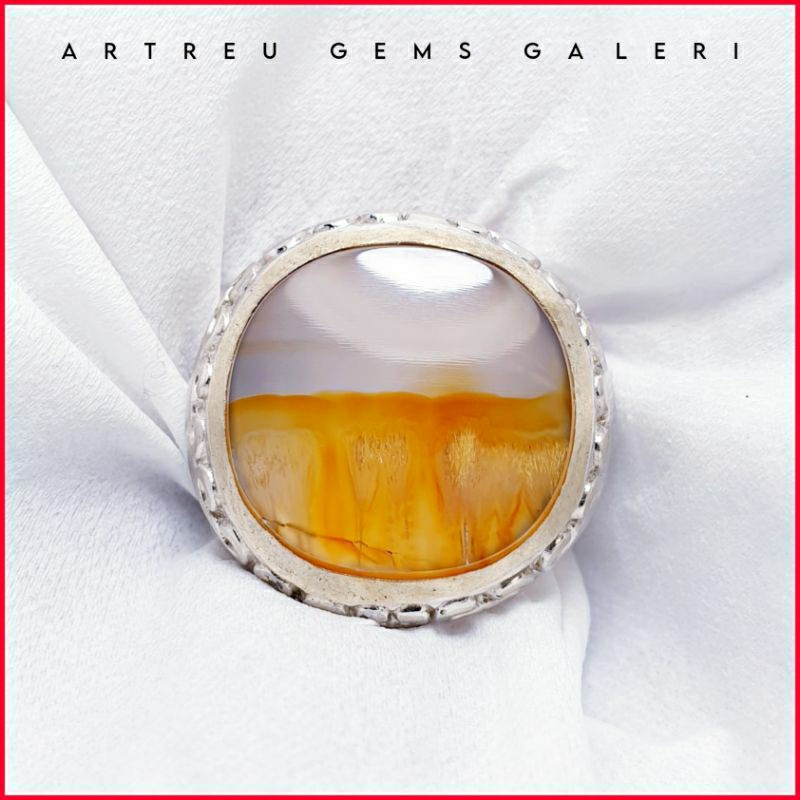 Batu Cendana Serat Emas Unik | COD Bisa | Cincin Batu Akik Ring 5 - 10