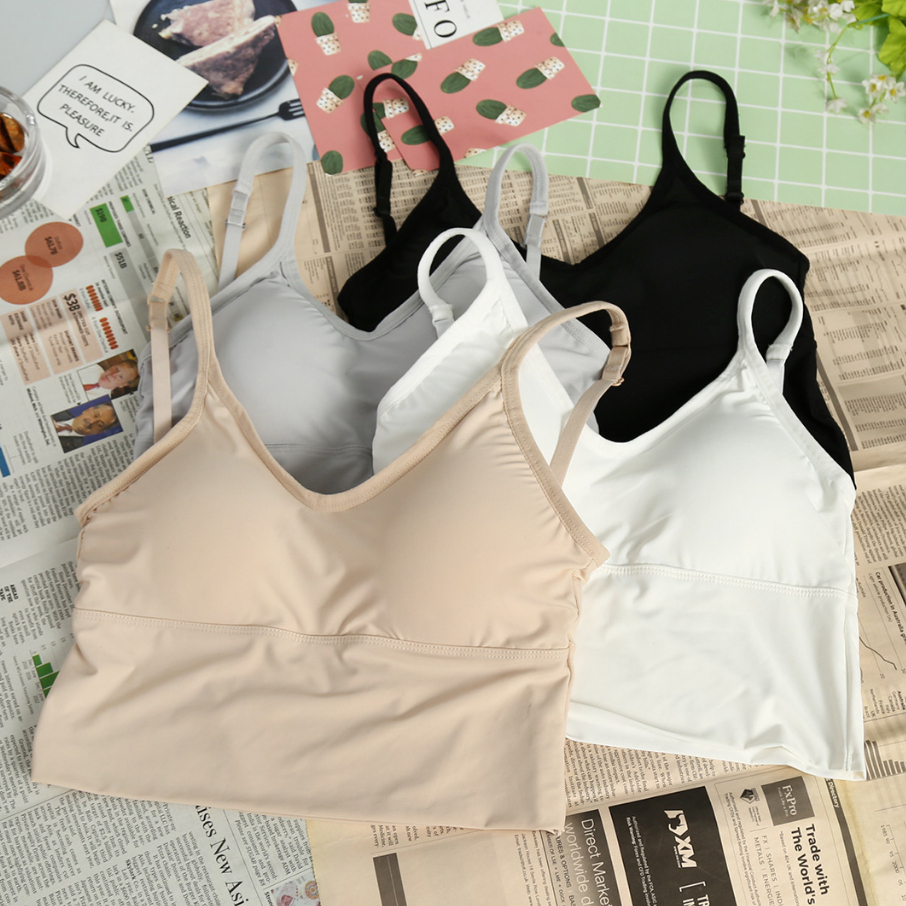 AERACHO Lowback Tank Top with Cup Bra / Backless Bralette
