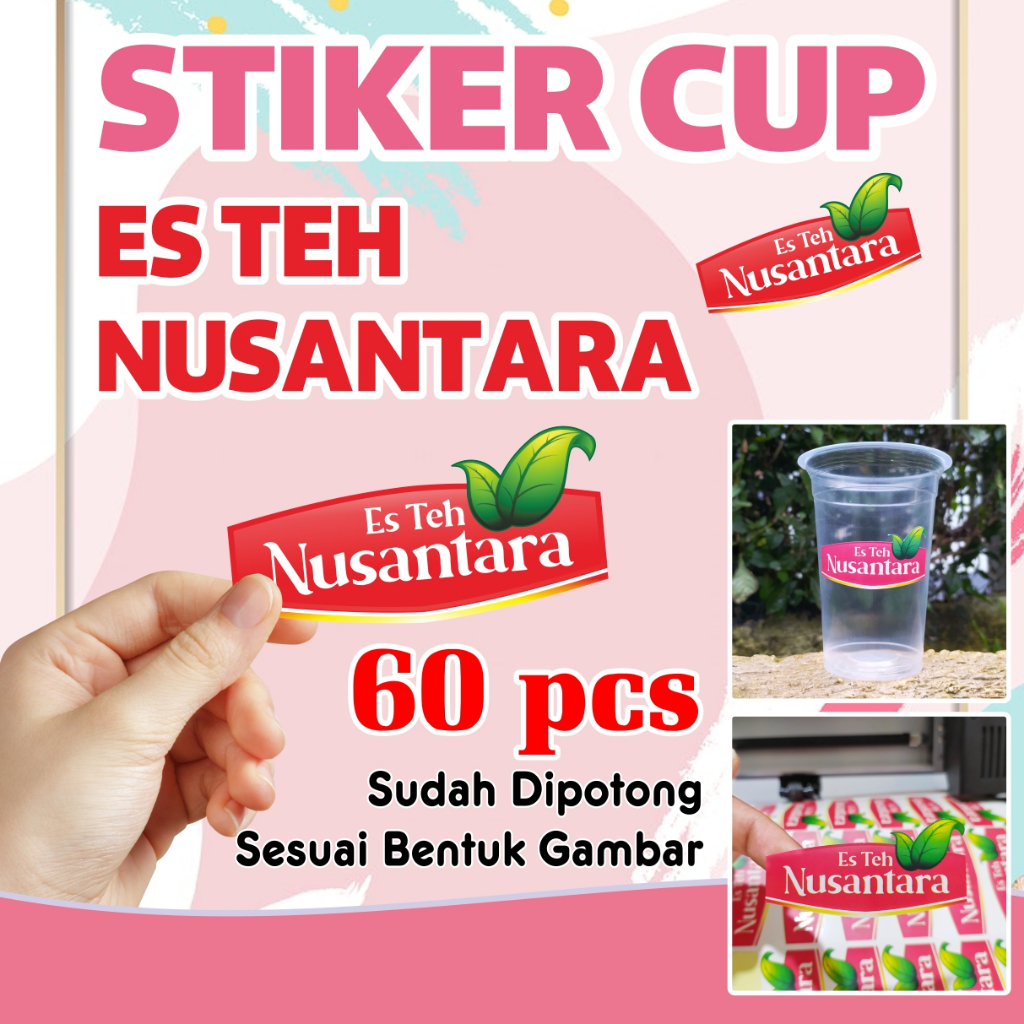 

stiker label cup es teh NUSANTARA
