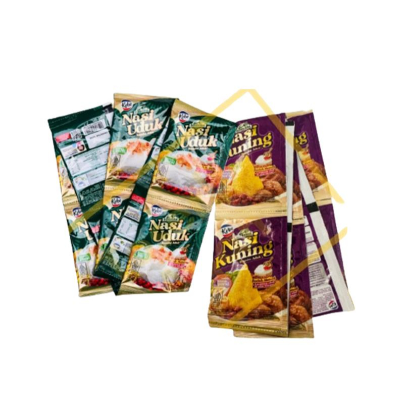 

Kobe Bumbu Aduk Nasi Kuning Uduk Untuk 4 Porsi 16G 1 Renceng Isi 10 Sachet